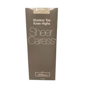Worthington Sheer Caress Knee Highs Bone Queen Shadow Toe Hosiery New Everyday